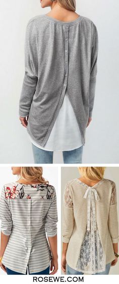 Cute tops for women at Rosewe.com. Style Over 50, 48 Birthday, Lace Embellishments, Diy Vetement, Trendy Tops For Women, Womens Winter, Tops Casual, Womens Clothes, 가을 패션