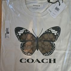 Womans Coach Butterfly Shirt New Firm Price Coach Clothes, Coach Clothing, Coach Butterfly, Coach Tshirts, Coach Outfits, Coach Shirt, Dino Tee, Coach Shirts, Butterfly Shirt