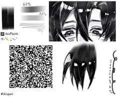 some black and white images with qr code