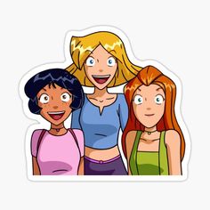 three women standing next to each other sticker