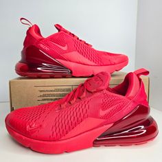 Nike Air Max 270 Size 11 Men University Red/University Red-Black Sku: Cv7544-600 100% Authentic Brand New Without Box Any Questions? Make Sure To Ask Price Firm Red Breathable Sneakers For Jogging, Red Training Sneakers With Boost Midsole, Red Breathable Sneakers For Training, Breathable Red Sneakers For Training, Red Running Shoes With Cushioned Footbed For Light Sports, Red Air Max Cushioning Lace-up Running Shoes, Red Air Max Cushioned Lace-up Running Shoes, Red Running Shoes With Air Cushioning For Jogging, Red Running Shoes With Boost Midsole For Training