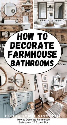 how to decorate farmhouse style bathrooms