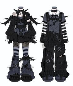 Punk Style Outfits, Art Outfits, Clothing Design Sketches, Drawing Anime Clothes, Long Coats, Dress Design Sketches, Dessin Adorable, Fashion Design Drawings, Fashion Inspiration Design