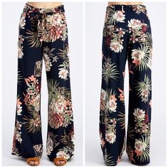 Nwt Hyfve Blue Floral Print Palazzo Pants Size Large Floral Print Belted Tie Front Straight Leg Pants. Very Cute Pants For Spring/Summer 100% Polyester Blue Floral Print Pants For Vacation, Blue Floral Print Trousers, Blue Floral Print Loungewear Pants, Blue Floral Print Pants For Loungewear, Blue Floral Print Long Pants, Blue Floral High-waisted Pants, Navy Pants For Spring Loungewear, Printed Palazzo Pants, Paperbag Pants