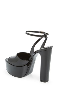 Ground your looks in drama with a towering platform sandal featuring glossy leather and a hearty block heel. 1 3/4" (95mm) heel (size 38.5) Adjustable ankle strap with buckle closure Leather upper, lining and sole Made in Italy Women's Designer Shoes Formal Chunky Platform Sandals In Patent Leather, Chunky Platform Open Heel In Patent Leather, Chunky Platform High Heel Patent Leather Sandals, Chunky Platform Heels In Patent Leather With Open Heel, Patent Leather Heels With Chunky Platform And Open Heel, Luxury Chunky Platform Heels With Open Heel, Luxury Open Heel Chunky Platform Heels, Chic Chunky Platform Sandals In Patent Leather, Patent Leather Heels With Chunky Platform