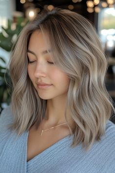 25 Ashy Light Brown Hair Trends That'll Make You Swoon Ash Brown Hairstyles, Blonding For Grey Hair, Ashy Level 7 Blonde, Medium Ash Brown Hair Color Shades, Cool Sandy Blonde Hair, Medium Length Ashy Blonde Hair, Ashy Roots Blonde Hair, Short Light Brunette Hair, Light Brown Grey Hair