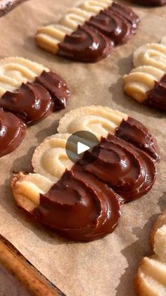 chocolate covered cookies on top of parchment paper