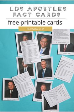 a bunch of cards that are on top of a blue surface with the words free printable