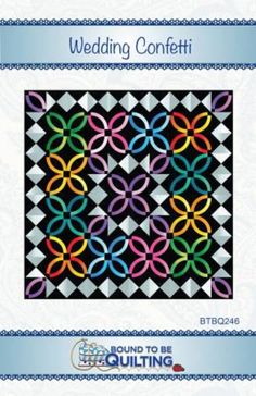 the front cover of a quilt pattern for wedding confetti, with an abstract design