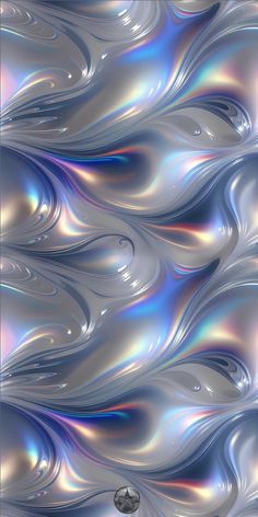 an abstract background with blue and silver swirls