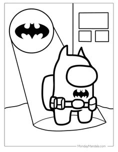 Among Us Batman Coloring Pages Templates