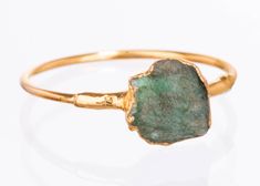 Raw Emerald Ring Gold Filled May Birthstone Handmade - Etsy Raw Emerald Jewelry, Raw Emerald Ring, Emerald Birthstone Ring, Gold Stacking Rings, Smaragd Ring, May Birthstone Rings, Raw Crystal Ring, Emerald Birthstone, Raw Gemstone Ring