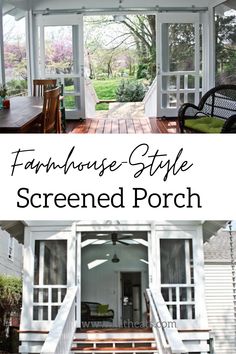 the front porch and screened porch are both white