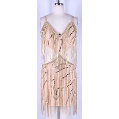 Brand New Straps V Neck Cut Out Rhinestone Fringe Zipper Back Glamorous Summer Flapper Dress With Rhinestone Fringe, Glamorous Gold Flapper Dress For Summer, Summer Embellished Flapper Dress For Night Out, Gold Sequin Summer Flapper Dress, Gold Sequin Flapper Dress For Summer, Embellished Gold Flapper Dress For Summer, Gold Embellished Flapper Dress For Summer, Glamorous Embellished Summer Flapper Dress, Glamorous Embellished Flapper Dress For Summer