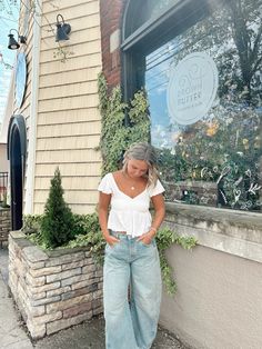 Cute Church Fits Summer, Outfit Inspo For Pictures, Cute Summer Outfits For Church, Georgia Outfits Summer, Casual Spring, Summer Jean Outfits, Church Fits Summer, Summer Church Fits, Cute Outfit Ideas For Summer