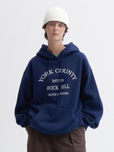 Composition : Cotton/PolyCountry of Origin : Vietnam York County, Hoodie Top, Vietnam, Composition, Top Outfits, Mens Outfits, Navy, The Originals, Clothes