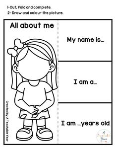 About Myself Worksheet, All About Myself, All About Me Worksheet, Kids Worksheets Preschool