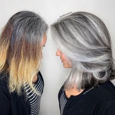 Salt-and-Pepper Highlights for Gray Hair Highlight Hairstyles, Tustin California, Pepper Hair, Jack Martin, Grey Hair Over 50, Grey Highlights