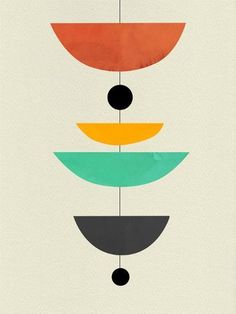 a poster with different colors and shapes on it