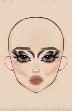 Makeup Designs Art, Extravagant Makeup Looks, Face Chart Makeup Ideas, Makeup Ideas Drawing, Face Chart Makeup, Grunge Makeup Tutorial, Makeup Charts