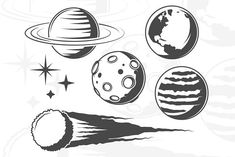 Planet Illustration Design, Planets Illustration, Ig Grid, Planet Illustration, The Ink Spots, Planet Vector, Planet Icon