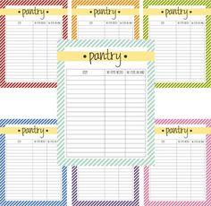 the printable planner is shown in four different colors