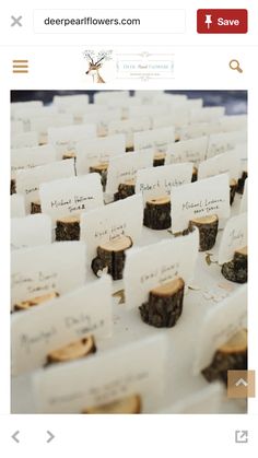 there are many place cards on the table for someone to write their names and date