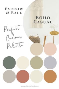 the color palette for an interior design project