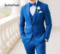 Royal Blue Three Piece Suit For Man. Listing included:- Coat + Pant + Vest Color:- Blue  Material:- Terracotta  All Of My Suit Are Handcrafted By Experience Tailor Who Make sure the that stitching is precise, lining is proper and overall product is sturdy enough to not go out of shape for few years. All of my products have extra margin. If you want same suit in a different color just send me a message and we will work on it  We also offer customisation so we ca provide you an even better fit if you message us your measurements. Feel free to message us if you have any questions or query regarding to fabric and fitting. Free expedite delivery in a 4-7business days We are not responsible for delays caused by customs. Buyer Are responsible for any custom charges or Fees. You might have to pay Royal Blue Suit Wedding, Blue Groomsmen Attire, Blue Wedding Suits, Pepsi Blue, Suit For Man, Suit For Groom, Blue Three Piece Suit, Blue Groomsmen, Men Tuxedo