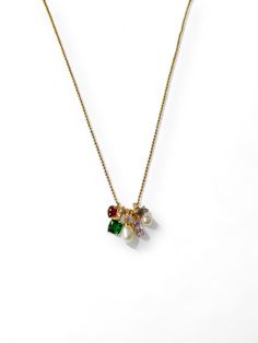 The Bonnie Necklace is a striking piece, featuring a delicate ball chain with a mix of 5 charms. The red heart represents love and passion, while the green square signifies harmony and balance. Two freshwater pearls add a touch of sophistication, while the light pink sphere brings a pop of color. Elevate any outfit with this elegant and exclusive necklace.  Hypoallergenic Anti-tarnish Waterproof Every piece is delicate.  Please store your new Jewelry in their  box or pouch while not in use and a Green Pearl Chain Jewelry As A Gift, Birthstone Necklace Mothers, Coastal Granddaughter, Green Square, June Birthstone Jewelry, Gold Charms, Pearls Necklace, Jewelry Ring Box, Men's Jewelry Rings