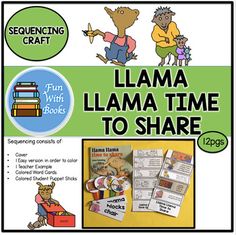 an image of llama lamaa time to share with children in the library or classroom