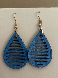 Light weight hand painted laser cut teardrop dangling hook earrings 1.5"x1"x.118" Earring Ideas, Wooden Earrings, Dangling Earrings, Hook Earrings, Polymer Clay Jewelry, Clay Jewelry, Jewelry Earrings Dangle, Laser Cut, Etsy Earrings