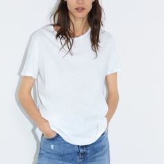 A Staple Piece For Any Closet! Simple Top For Casual Gatherings In Spring, Simple Summer Tops For Casual Gatherings, Simple Tops For Casual Summer Gatherings, Zara White Shirt, Silver Blouse, Lavender Blouse, High Neck Crop Top, Red Plaid Shirt, Black Button Down Shirt