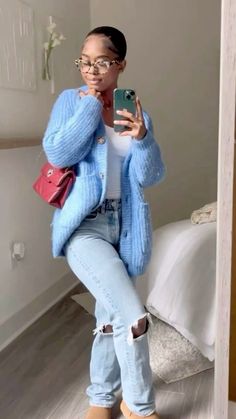 Fall Outfits Aesthetic Black Women, Fashion Inspo Outfits Black Women, Simple Baddie Outfits For School, Blue Outfit Black Women, Fashion Outfits Black Women, Unpolished Casual, Fall Fashion Black Women, Cute Modest Outfits, Cold Outfits