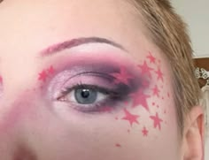 Wish i had more time to do the stars more detailed! Star Over Eye Makeup, How To Do Star Makeup, Stars Makeup, Star Makeup, Simple Makeup Looks, Cool Makeup Looks