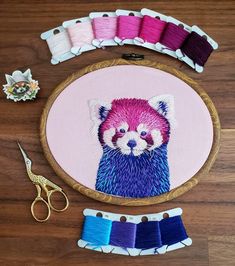 the embroidery kit is ready to be sewn