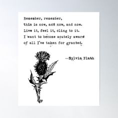 a black and white drawing of a flower with a quote from syyra plaku poster