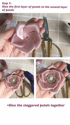 how to make a flower out of satin fabric with scissors and pliers - step by step instructions