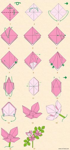 how to make origami flowers with paper - step by step instructions for beginners