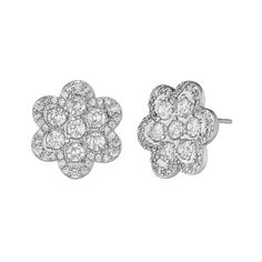 14k vermeil pave flower stud. A chic and modern design with our classic and bestselling flower motif. .5" top flower Classic Diamond Flower-shaped Earrings, Classic Flower-shaped Cubic Zirconia Earrings, Classic Cubic Zirconia Flower Earrings, Luxury Silver Flower Diamond Earrings, Classic Flower Earrings With Diamond Accents, Sophisticated Jewelry, Spider Earrings, Kendra Scott Earrings, Diamond Eyes