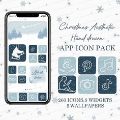 the app icon pack includes icons, wallpapers and stickers for christmas activities