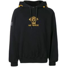 VERSACE Medusa Embroidered Hoodie, Black/ Gold Versace Hoodie, Versace Perfume, Chanel Resort, Julien Macdonald, Versace Outfit, Armani Prive, Zac Posen, Fashion Weeks, Embroidered Hoodie