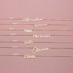 "Gold Name Necklace, 18K Gold, Rose, Dainty Name Necklace, 925K Sterling Silver, Personalized Gift, Mother Gift, Gift for Her - HER * Material: High Quality Solid 925 Sterling Silver * Finish: Sterling Silver ∙ 18K Gold ∙ Rose Gold * All our jewelry is made by hand with Love STERLING SILVER 925 ♥ We use real Sterling Silver 925 ♥ ♥ LENGTH ♥ There is an additional 1-inch extender on the necklace. ♥ How to customize Order? ♥ 1) Select Color 2) Select Chain length 3) Click \"Add to Cart\" 3) Will n Name Necklaces, Gold Name Necklace, Clean Girl, Custom Bracelets, Beautiful Gift Boxes, Gifts For New Moms, Color 2, Gold Gold, Name Necklace