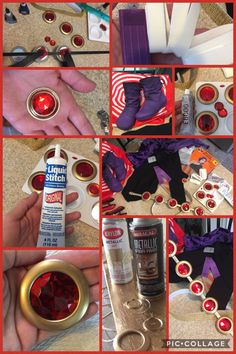 the instructions for how to make an ornament with buttons and ribbon on it