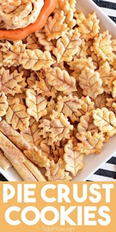 homemade pie crust cookies on a white plate