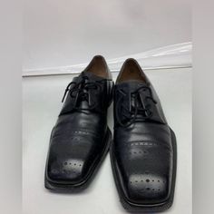 Euc Worn Once Size 10 Shoe Never Worn Great For Any Occasion Black Dress Shoes With Perforated Toe For Formal Occasions, Formal Black Dress Shoes With Perforated Toe Box, Mens Oxfords, Men's Shoes, Leather Upper, Oxford, Genuine Leather, Size 10, Man Shop