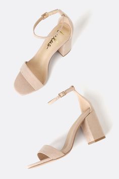 You're certain to step up your style essentials when you add the Lulus Arylee Light Nude Suede Ankle Strap Heels to your closet! Soft faux suede shapes a single toe strap, an almond-shaped toe bed, and wrapped block heel. A dainty ankle strap rises from the sturdy heel cup and secures with a gold buckle. 3" wrapped block heel. Cushioned insole. Felted rubber sole has nonskid markings. Man made materials. Imported. Lulus | Arylee Light Nude Suede Ankle Strap Heels | Size 10. Beige Suede Heels With Padded Heel, Suede Block Heels With Wrapped Heel, Suede Heels With Wrapped Open Heel, Medium Width Suede Block Heels With Open Heel, Suede Ankle Strap Heels For Spring, Spring Suede Heels With Ankle Strap, Spring Suede Ankle Strap Heels, Spring Suede Heels With Heel Strap, Beige Suede Heels With Open Heel