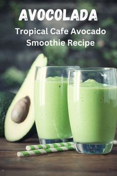 Avocolado Tropical smoothie cafe copycat smoothies in glasses. These are avocado, pineapple, lime, spinach, and coconut water smoothies. Avocolada Smoothie, Tropical Smoothie Cafe Recipes, Tropical Cafe, Avocado Smoothie Recipe, Recipes Copycat, Tropical Smoothie Cafe, Cafe Recipes, Nutrient Dense Smoothie, Nutribullet Recipes