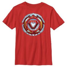 Celebrate your special day with your favorite comic book heroes as you party with your friends and family in style with this officially licensed graphic apparel from Marvel! Presenting the Iron Man Mecha Suit Core Boys' tee featuring a cool graphic of Iron Man's Core printed on the front from the spin-off comic book series Avengers Mech Strike! Grab one of these amazing Marvel shirts and start celebrating your party superhero style! Red Graphic Print T-shirt For Fan Events, Red Superhero T-shirt With Character Print, Red Superhero Short Sleeve T-shirt, Superhero T-shirt With Front Print, Red Graphic Print T-shirt For Fan Conventions, Red Crew Neck T-shirt For Fan Events, Red Short Sleeve Fandom Tops, Red Short Sleeve Fandom Top, Red Pre-shrunk T-shirt For Fan Conventions