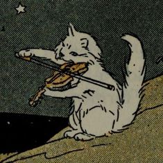 an image of a cat playing the violin